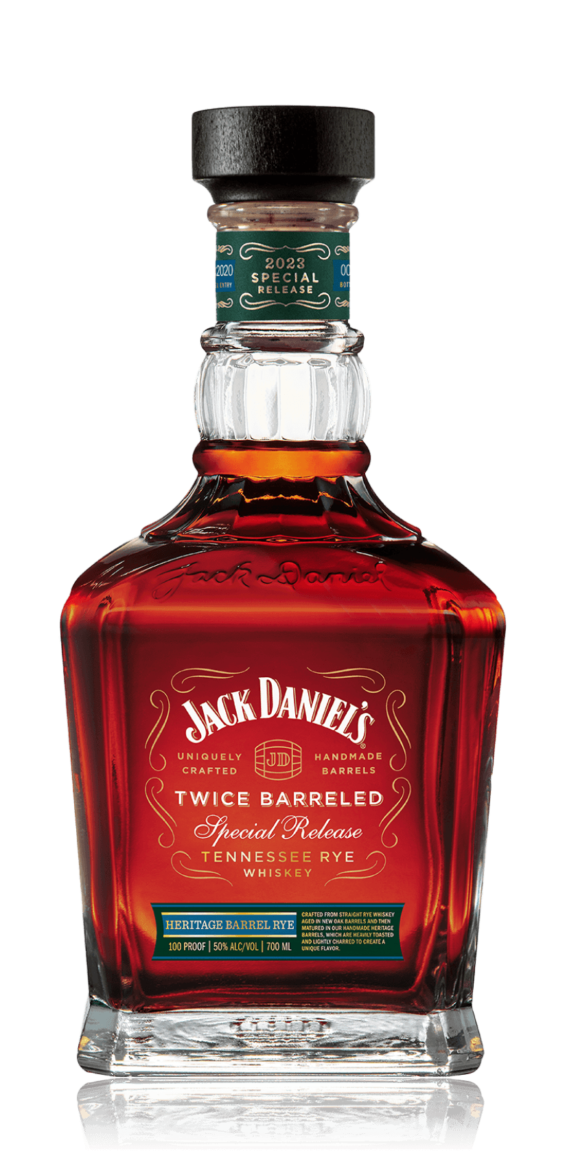 jack-daniels-twice-barreled-special-release-american-single-malt - with reflection